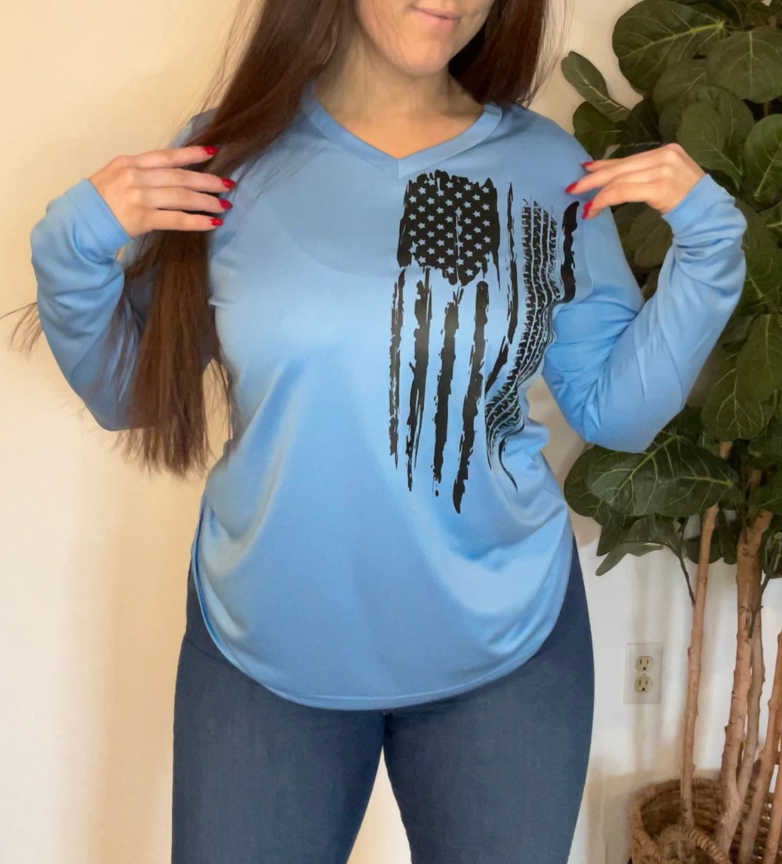 Tire American Flag Long Sleeve